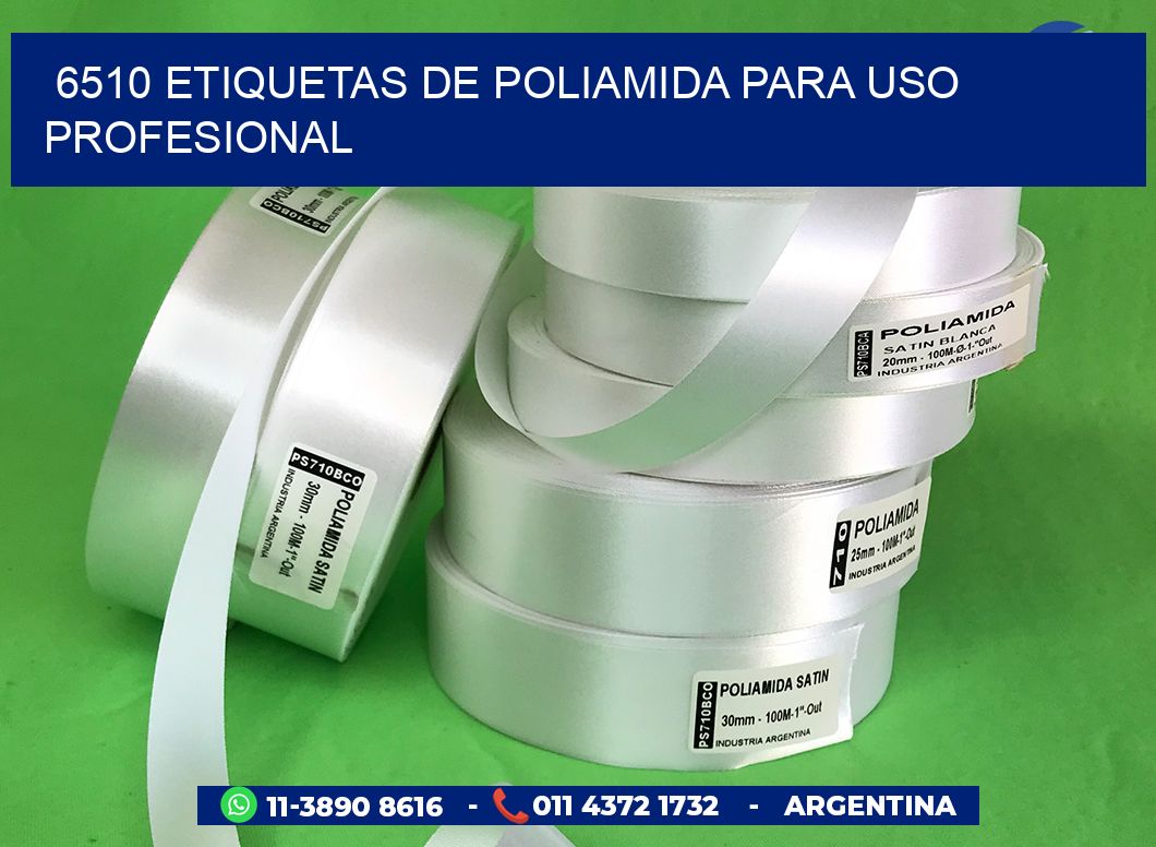 6510 Etiquetas de poliamida para uso profesional