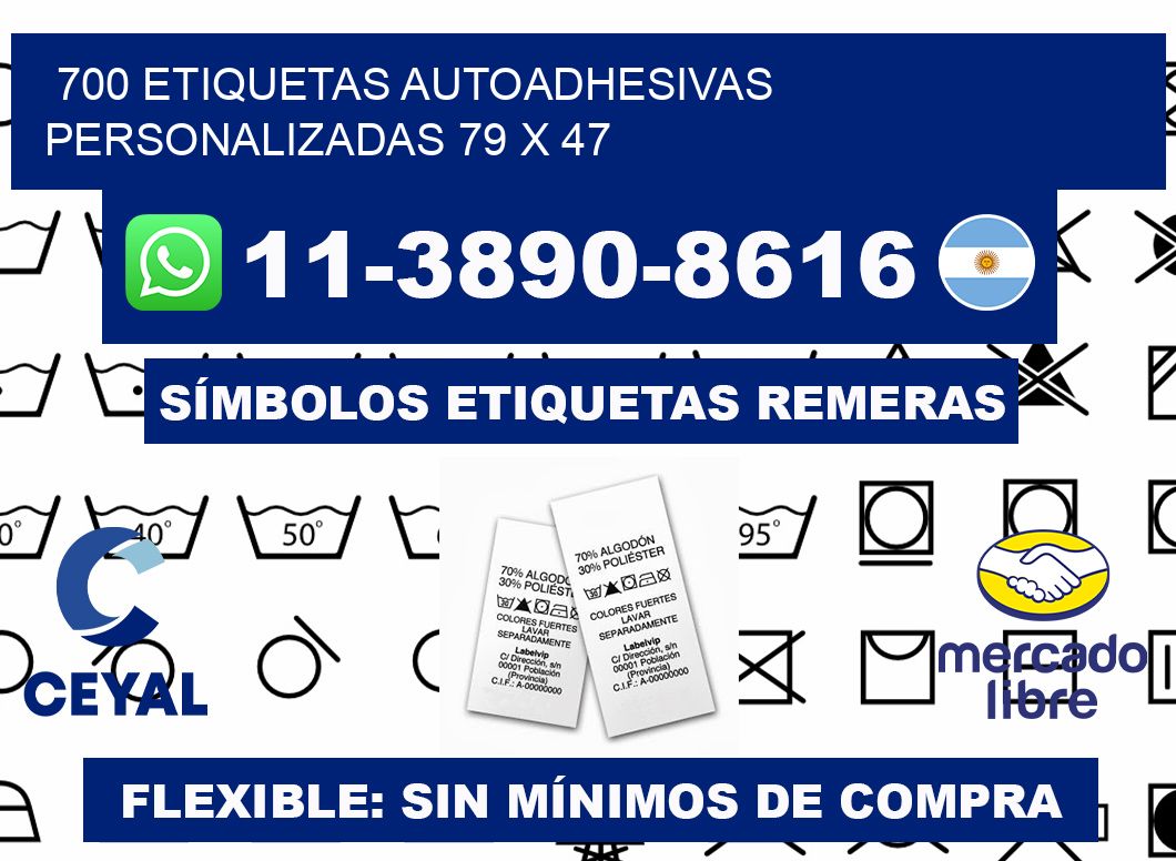 700 Etiquetas autoadhesivas personalizadas 79 x 47