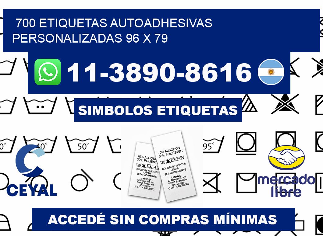 700 Etiquetas autoadhesivas personalizadas 96 x 79