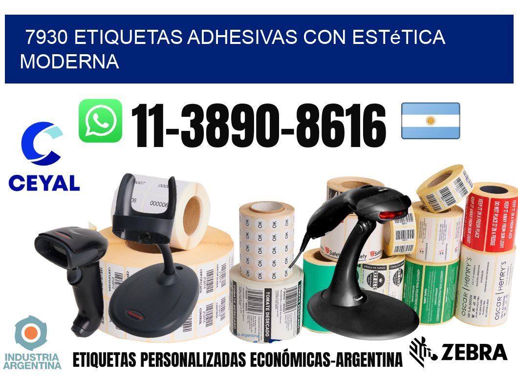 7930 Etiquetas adhesivas con estética moderna
