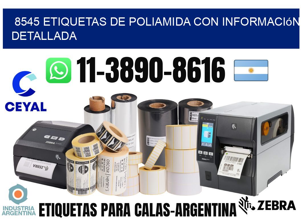 8545 Etiquetas de poliamida con información detallada
