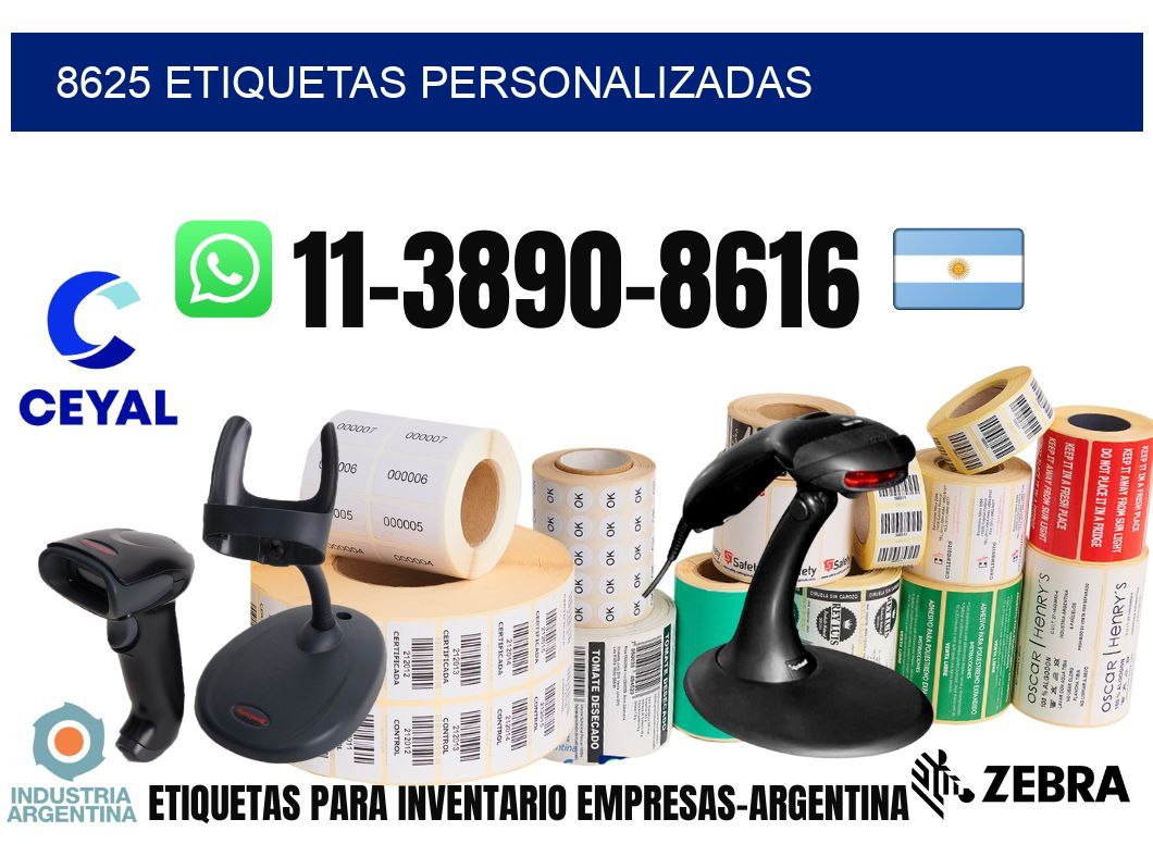 8625 etiquetas personalizadas