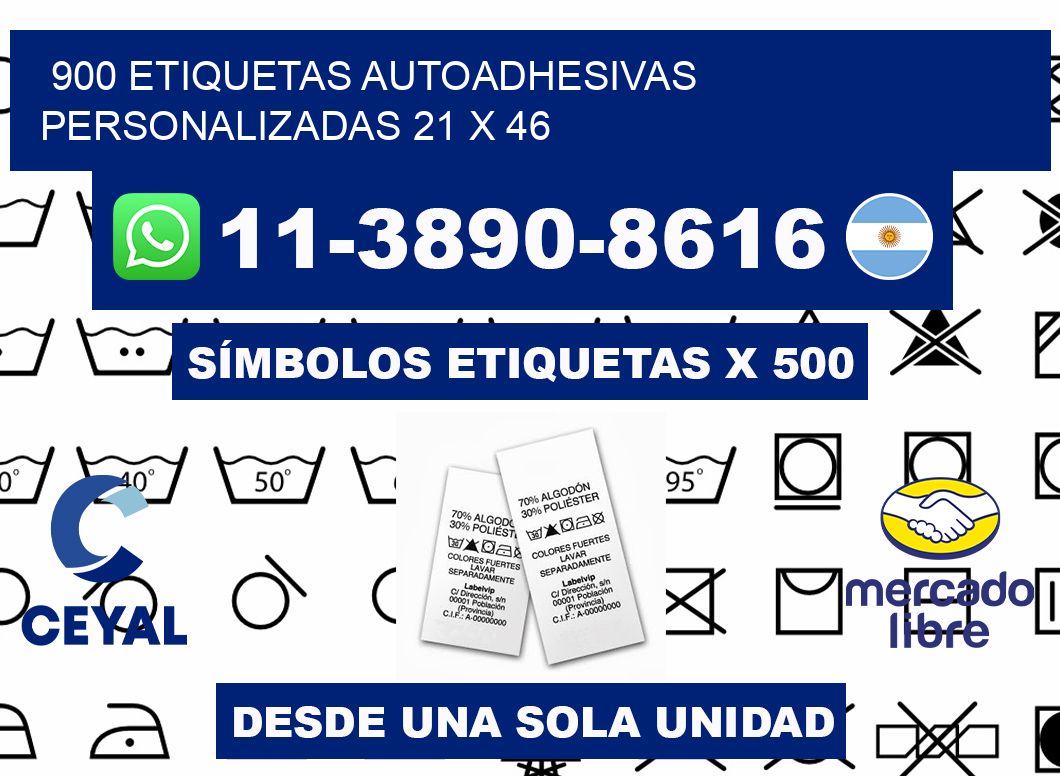 900 Etiquetas autoadhesivas personalizadas 21 x 46