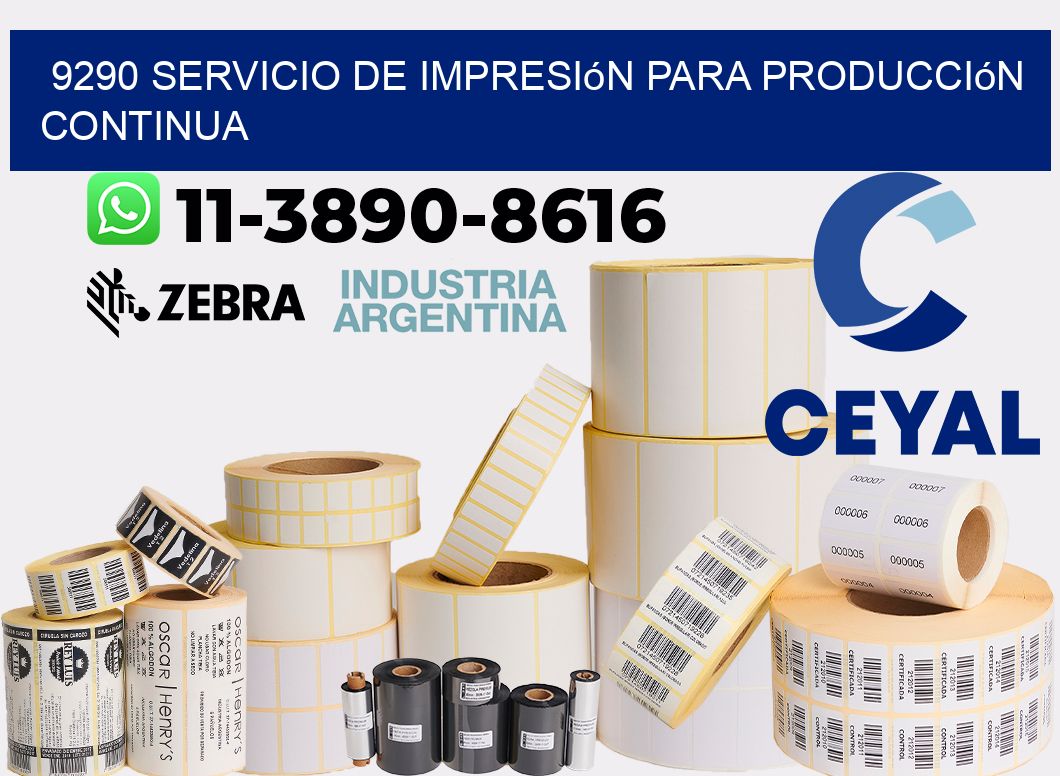 9290 Servicio de impresión para producción continua