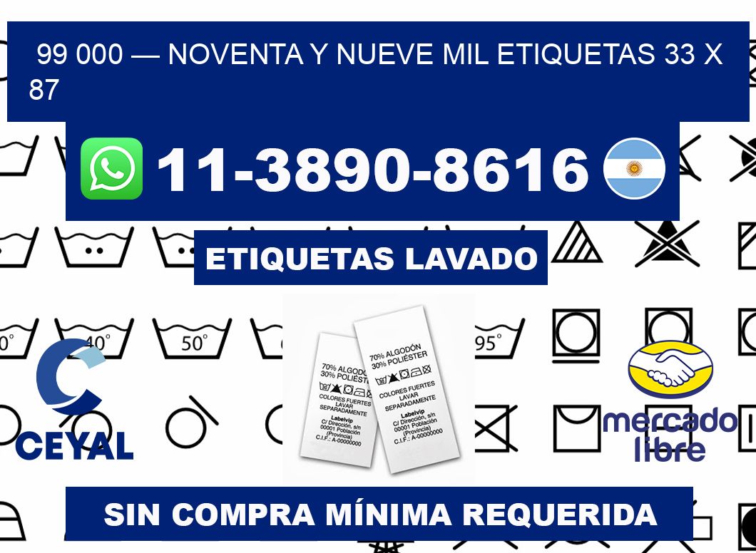 99 000 — noventa y nueve mil etiquetas 33 x 87