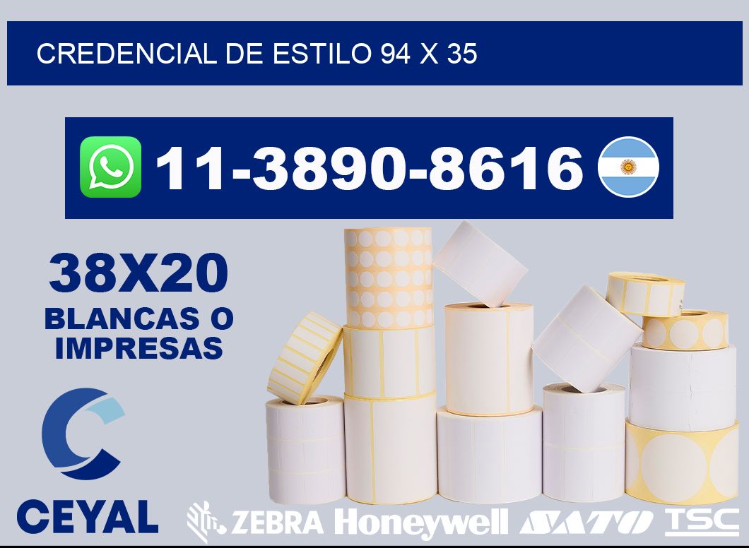Credencial de estilo 94 x 35