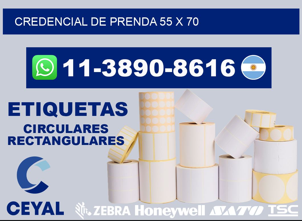 Credencial de prenda 55 x 70