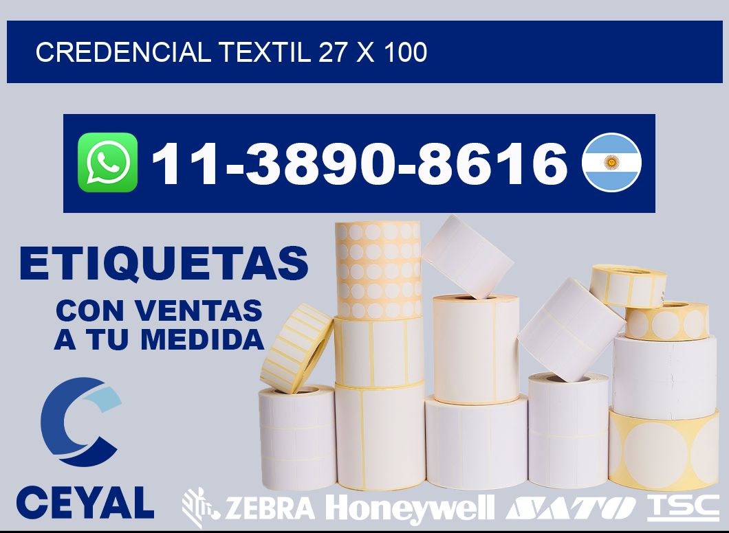 Credencial textil 27 x 100