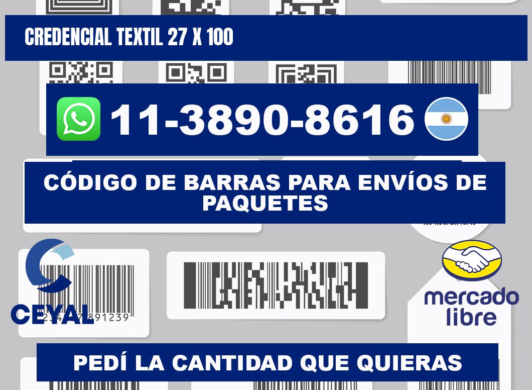Credencial textil 27 x 100