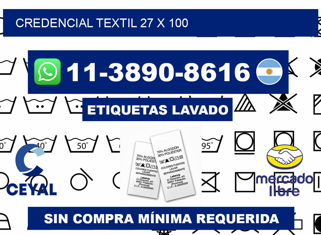 Credencial textil 27 x 100