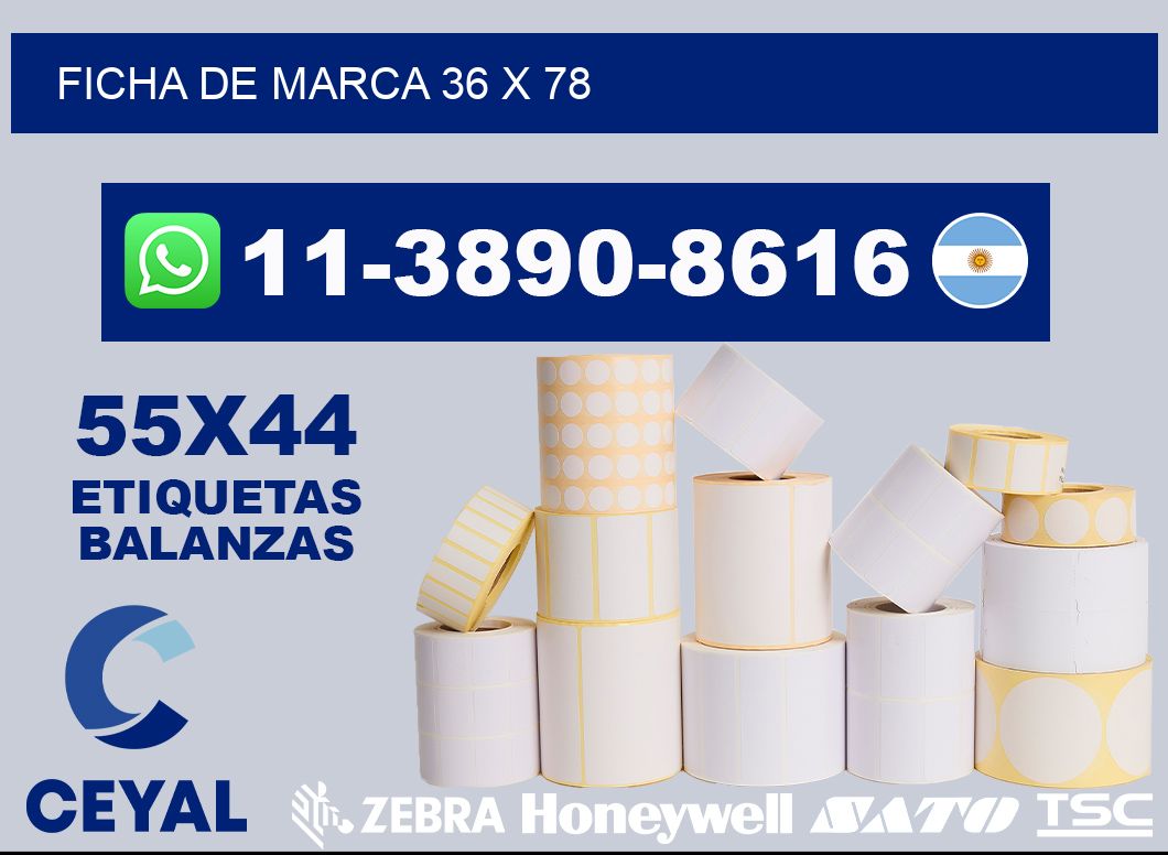 Ficha de marca 36 x 78