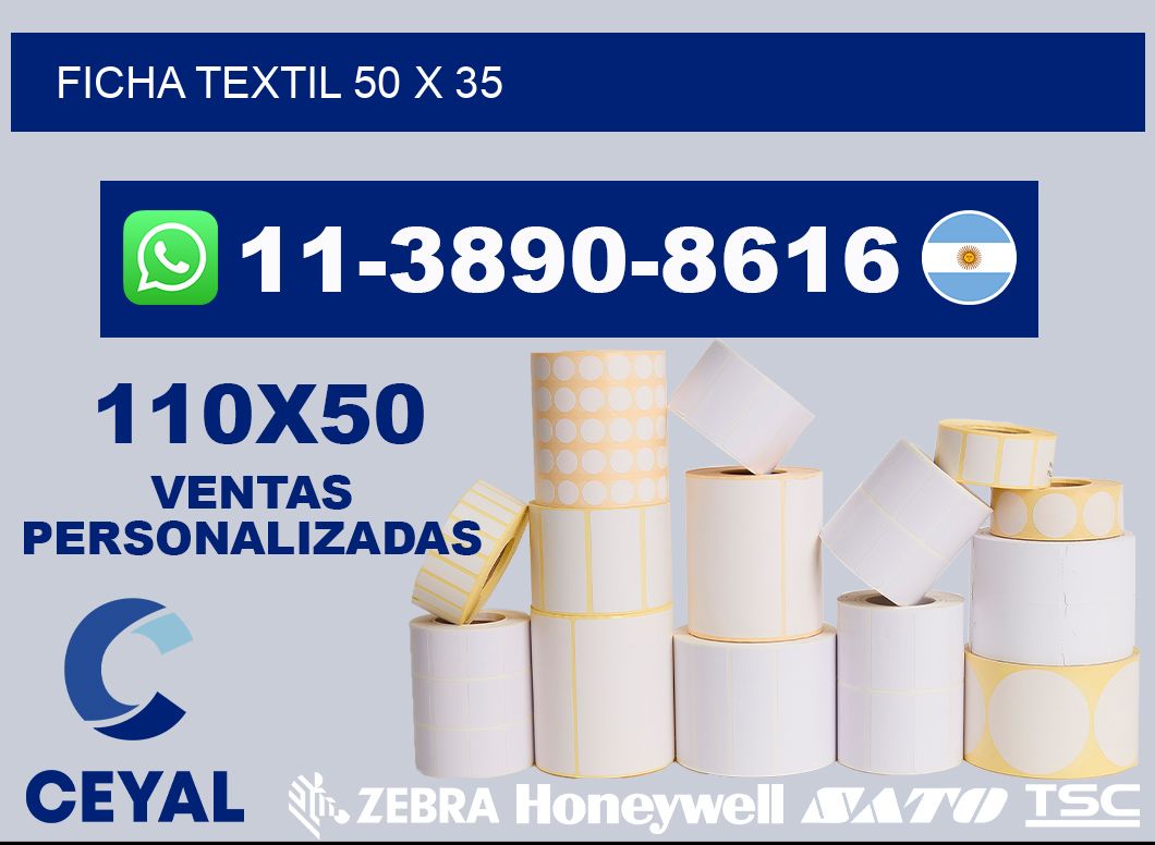 Ficha textil 50 x 35