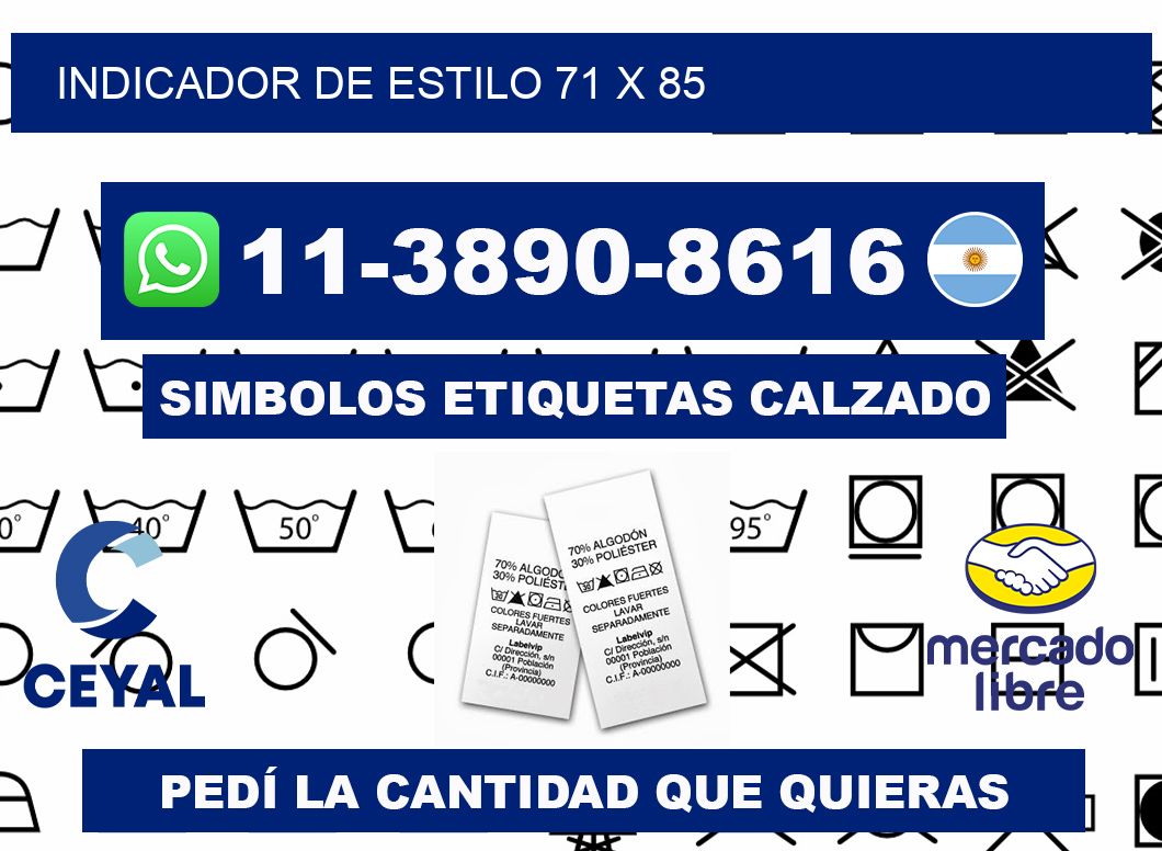 Indicador de estilo 71 x 85