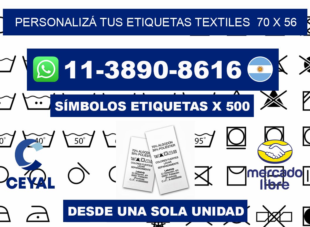 PERSONALIZÁ TUS ETIQUETAS TEXTILES  70 x 56