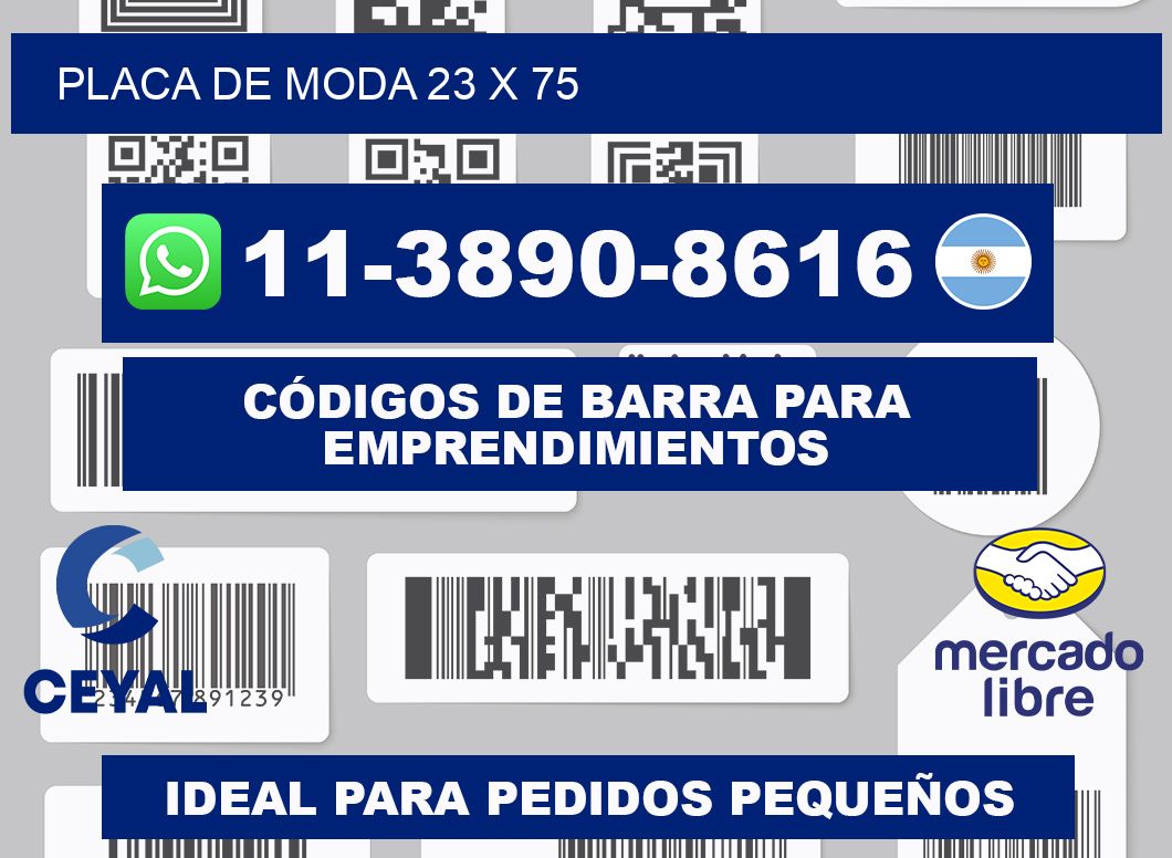 Placa de moda 23 x 75