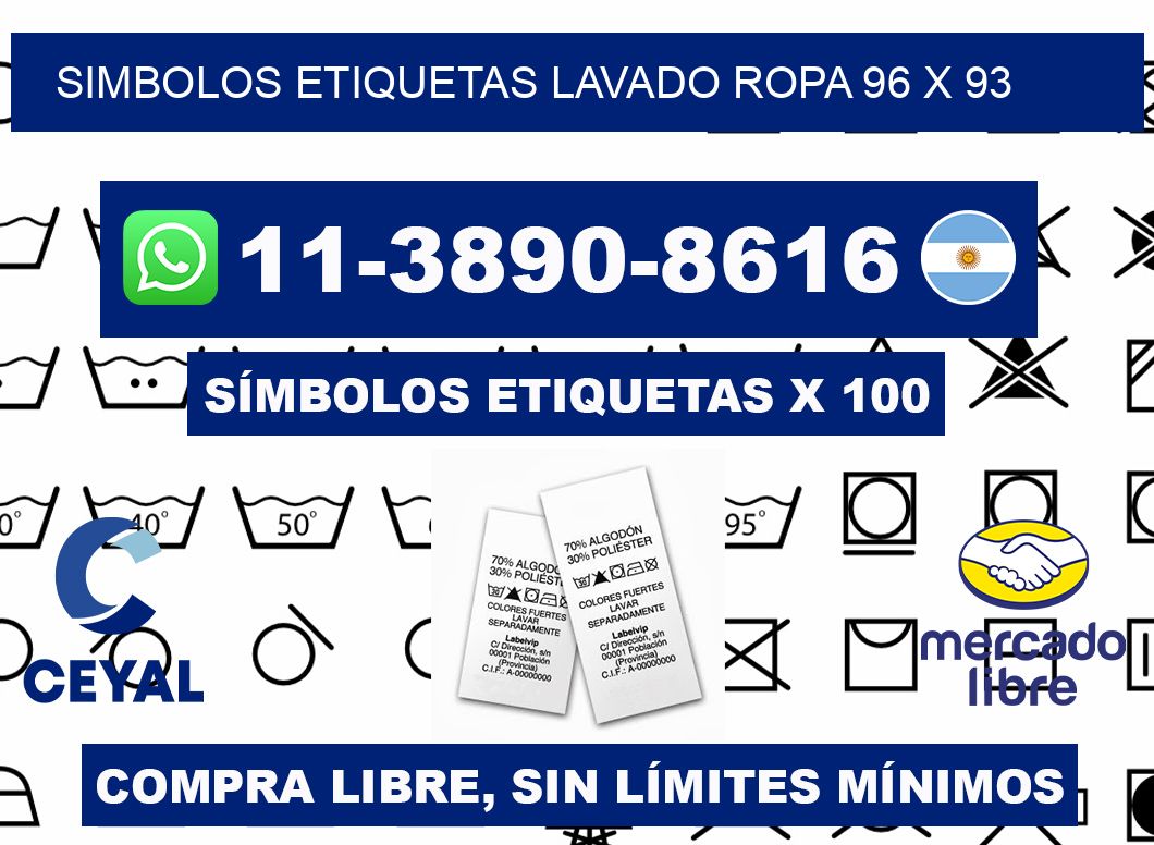SIMBOLOS ETIQUETAS LAVADO ROPA 96 x 93