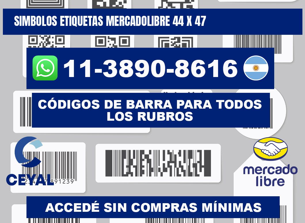 SIMBOLOS ETIQUETAS MERCADOLIBRE 44 x 47