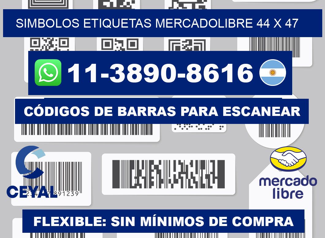SIMBOLOS ETIQUETAS MERCADOLIBRE 44 x 47
