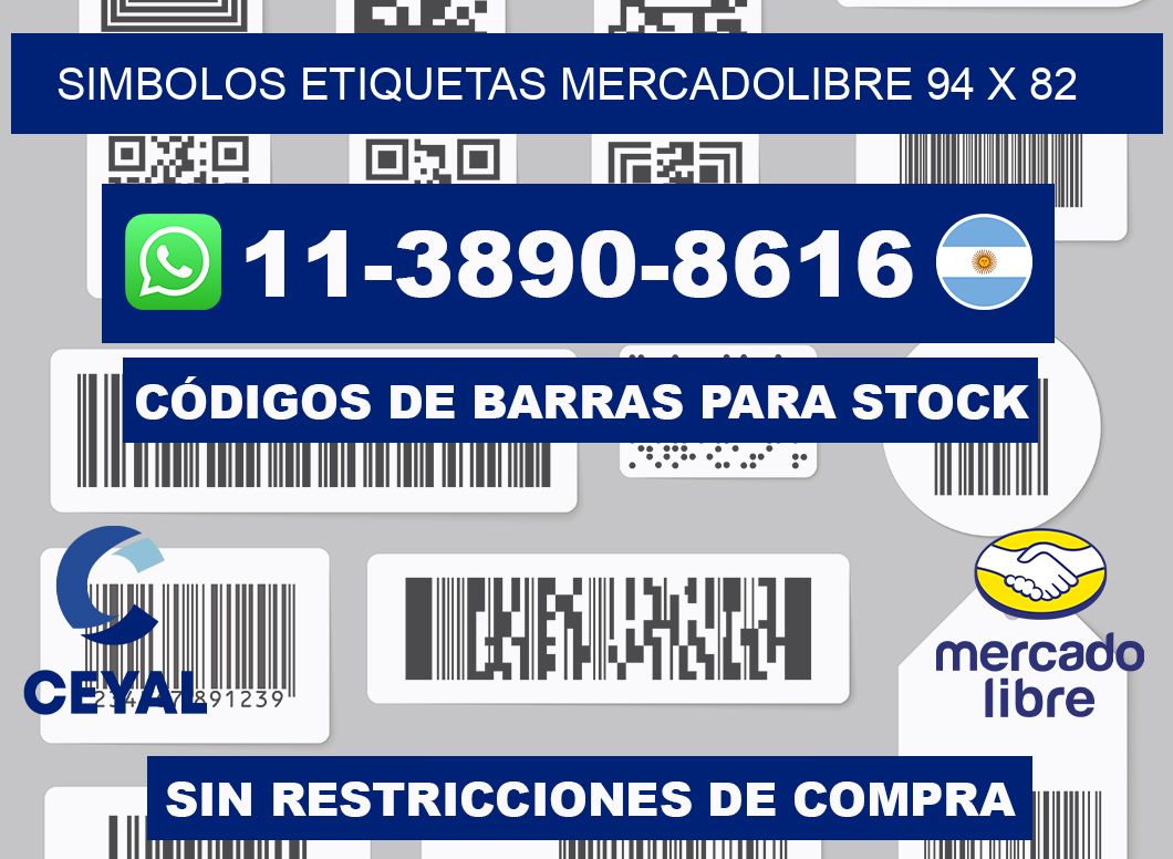 SIMBOLOS ETIQUETAS MERCADOLIBRE 94 x 82