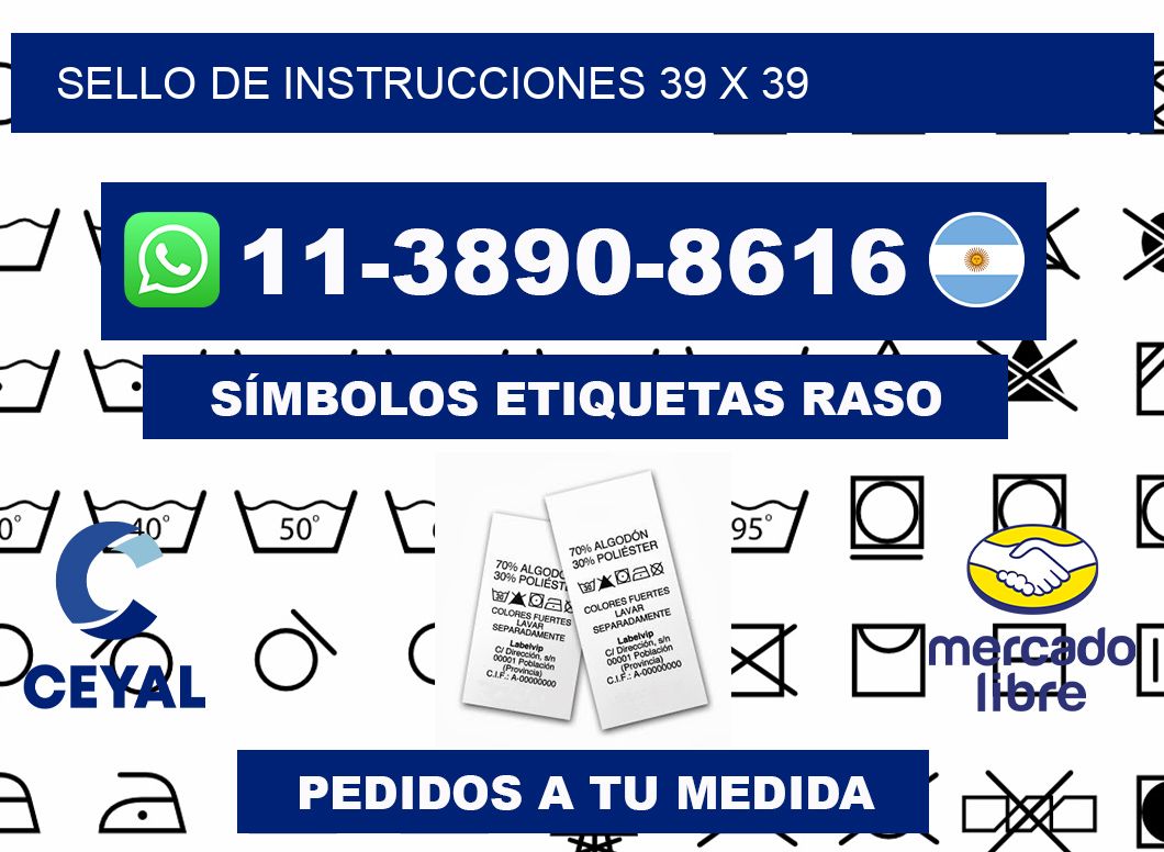 Sello de instrucciones 39 x 39