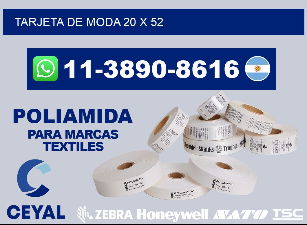 Tarjeta de moda 20 x 52