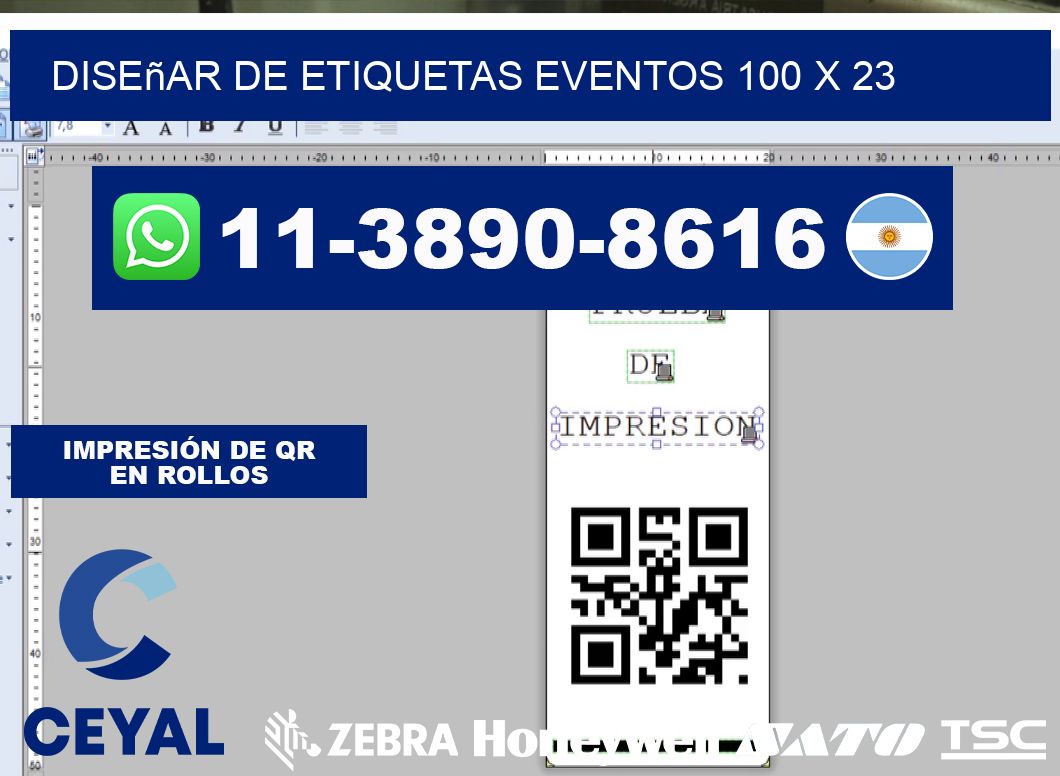 diseñar de etiquetas eventos 100 x 23