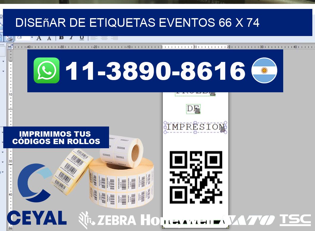 diseñar de etiquetas eventos 66 x 74