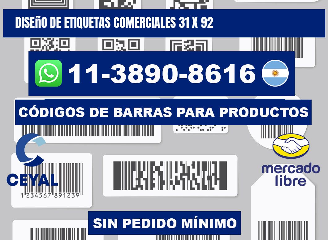 diseño de etiquetas comerciales 31 x 92