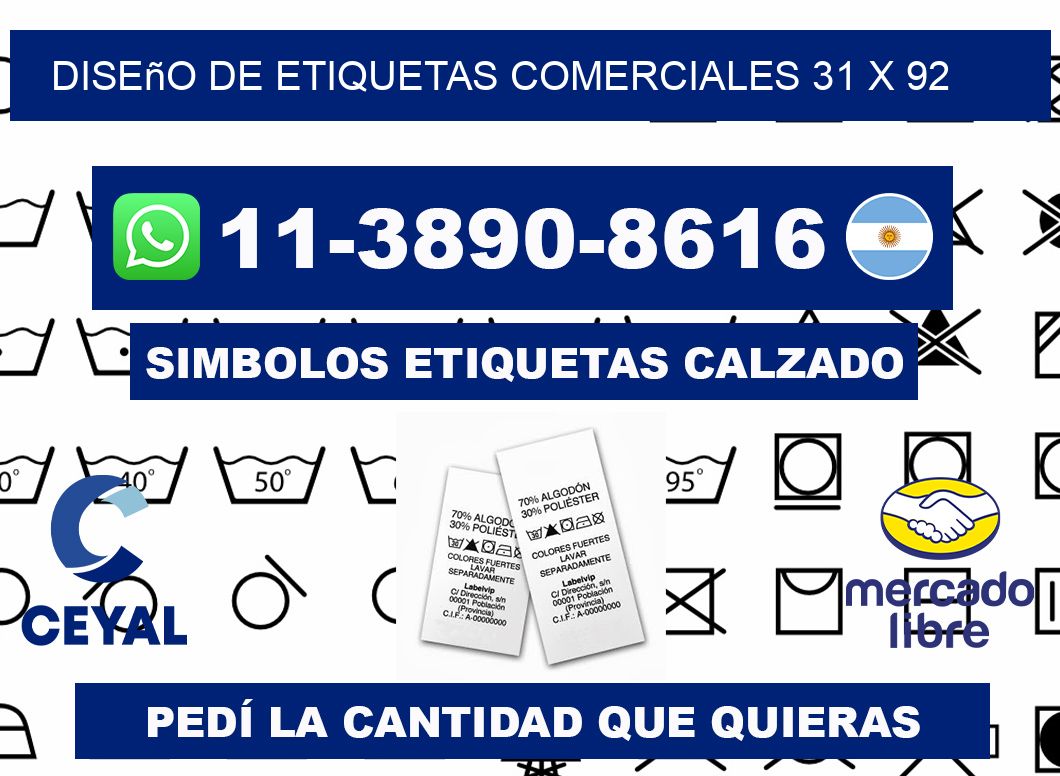 diseño de etiquetas comerciales 31 x 92