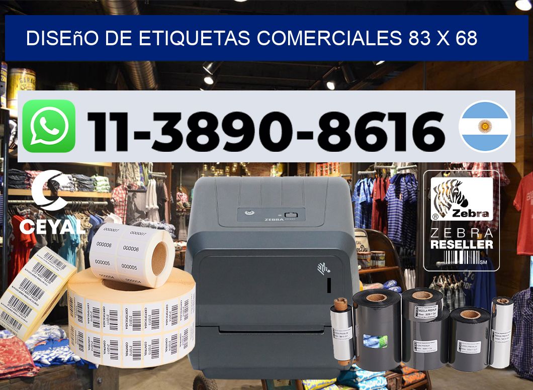 diseño de etiquetas comerciales 83 x 68