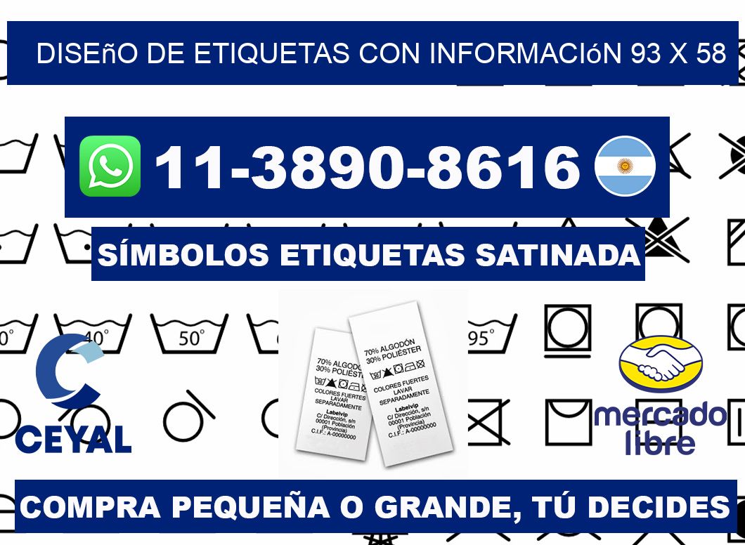 diseño de etiquetas con información 93 x 58