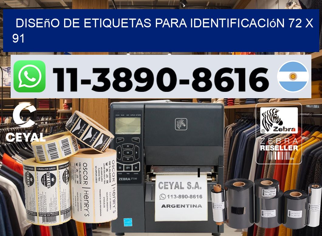 diseño de etiquetas para identificación 72 x 91