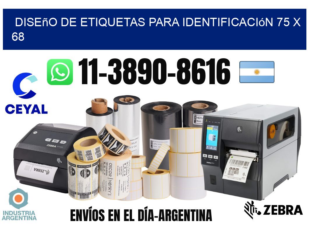 diseño de etiquetas para identificación 75 x 68