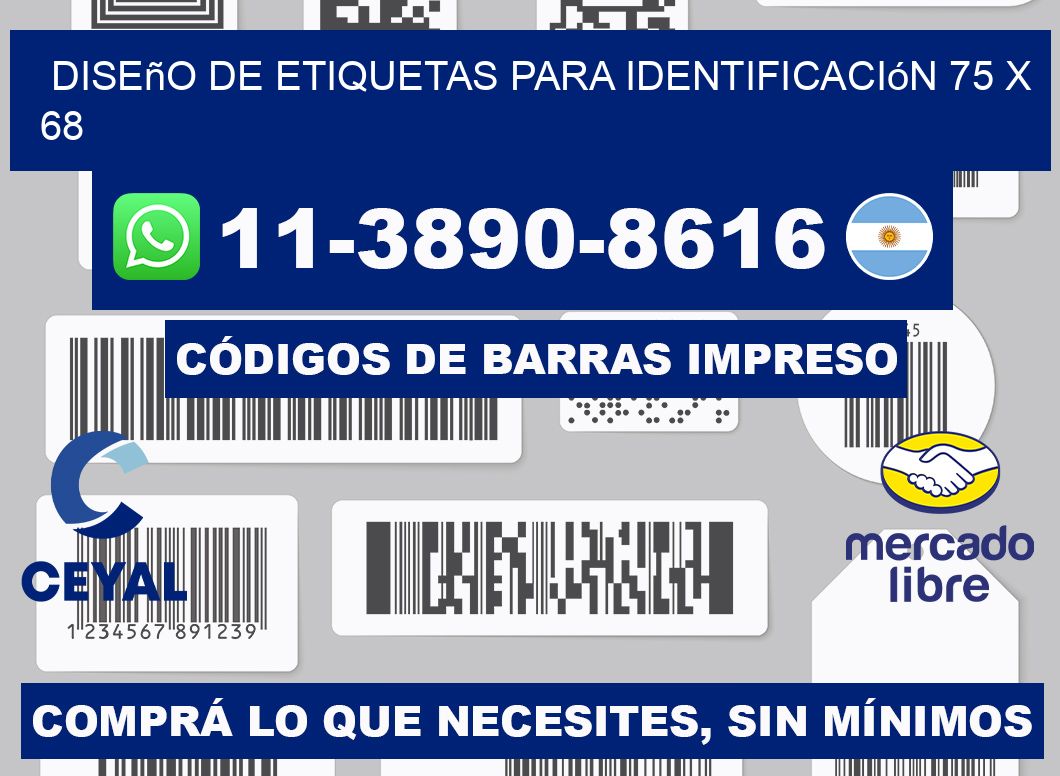 diseño de etiquetas para identificación 75 x 68