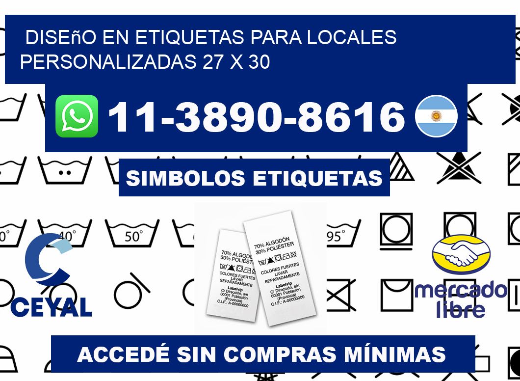 diseño en etiquetas para locales personalizadas 27 x 30