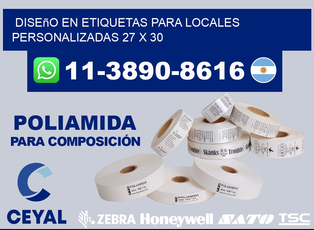 diseño en etiquetas para locales personalizadas 27 x 30