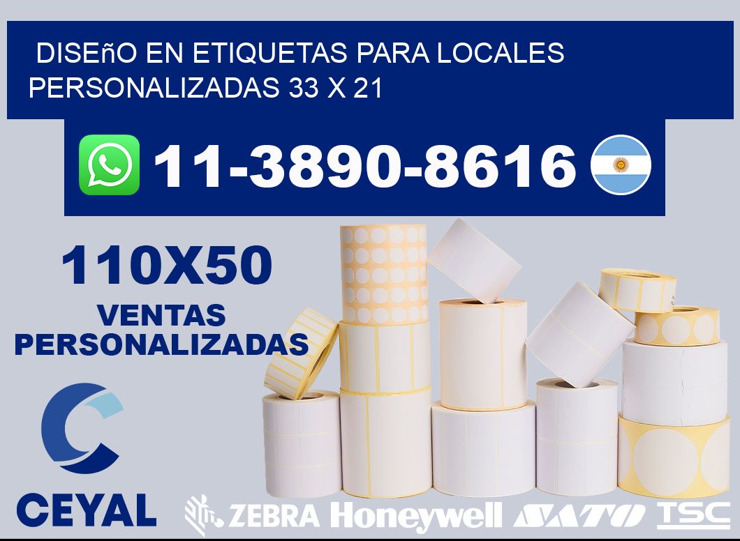 diseño en etiquetas para locales personalizadas 33 x 21