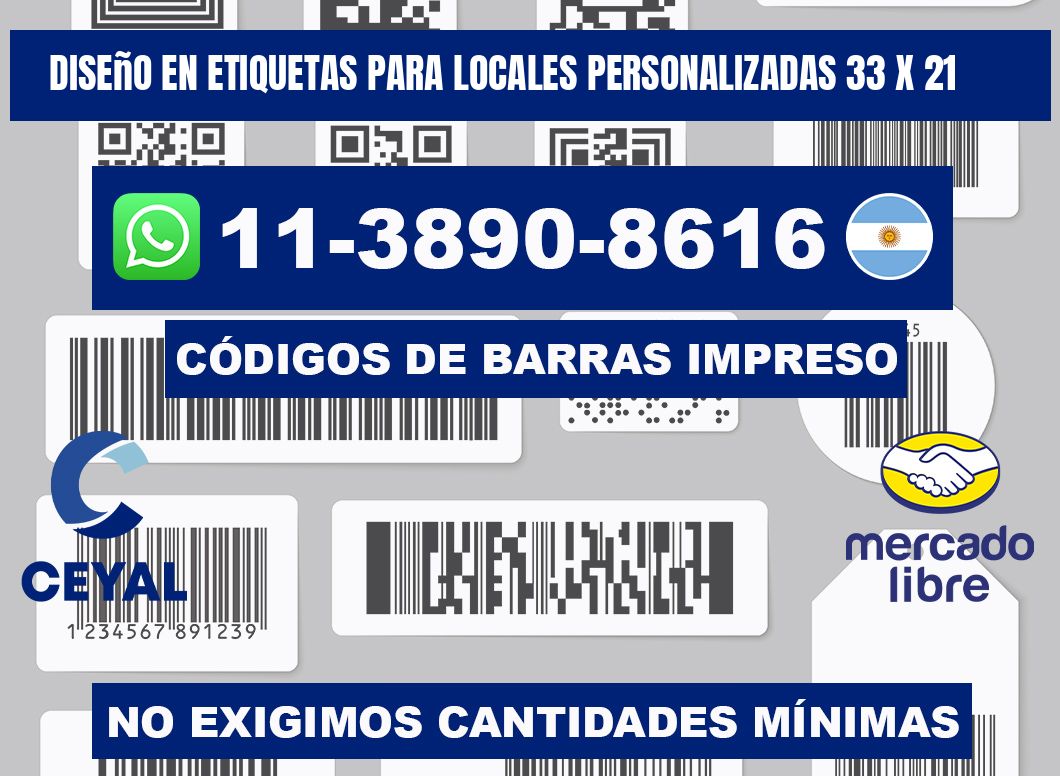 diseño en etiquetas para locales personalizadas 33 x 21