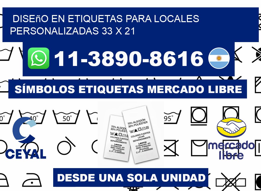 diseño en etiquetas para locales personalizadas 33 x 21