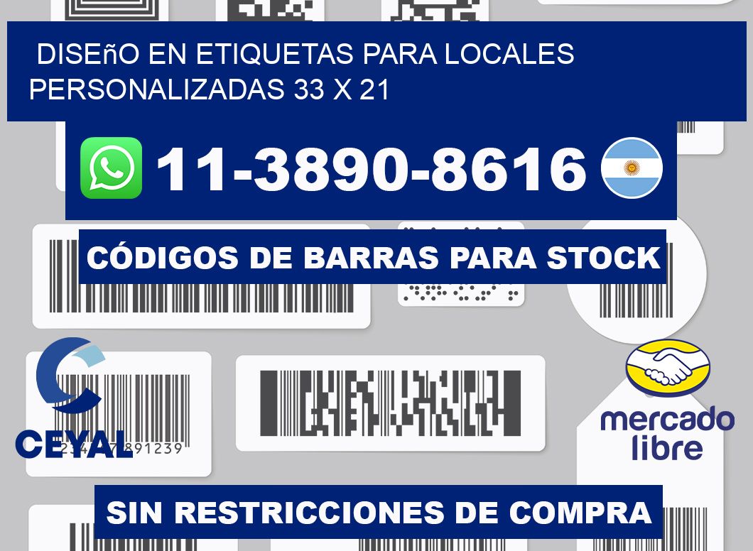 diseño en etiquetas para locales personalizadas 33 x 21