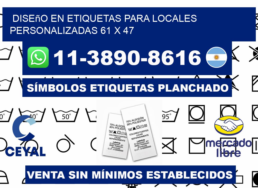 diseño en etiquetas para locales personalizadas 61 x 47