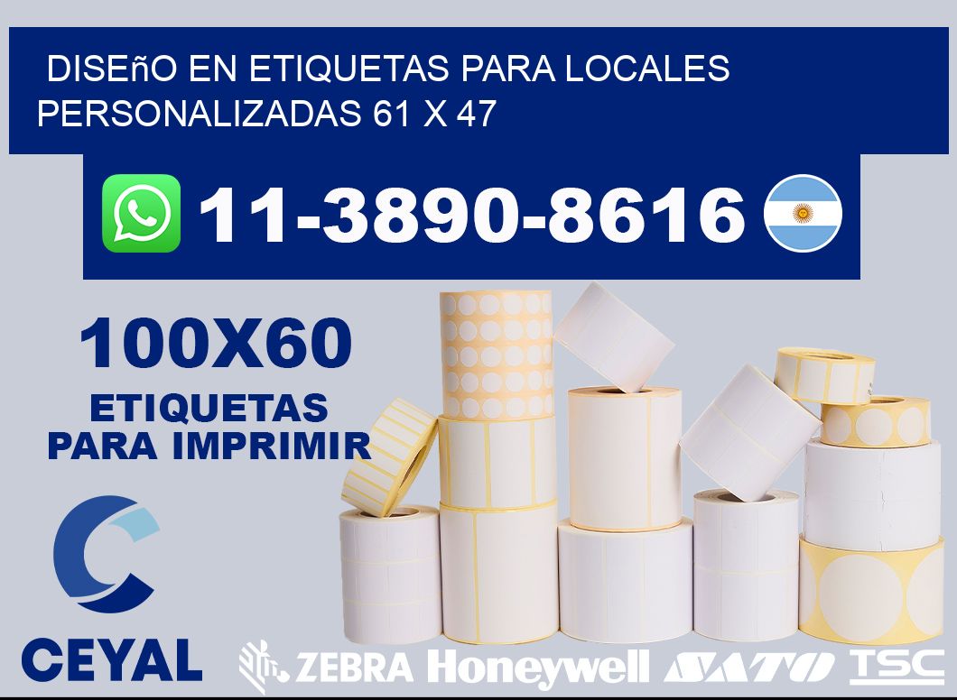 diseño en etiquetas para locales personalizadas 61 x 47