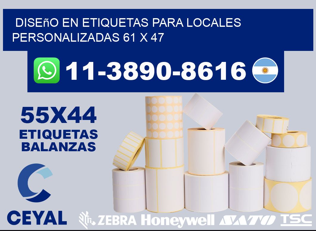 diseño en etiquetas para locales personalizadas 61 x 47