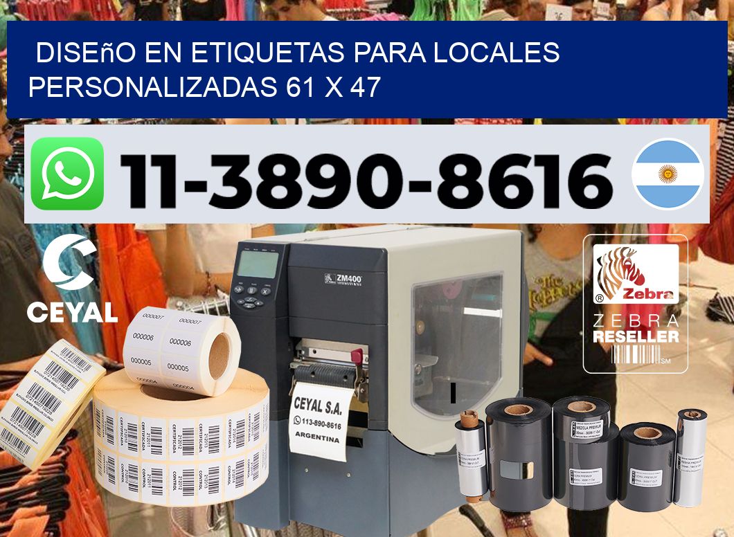diseño en etiquetas para locales personalizadas 61 x 47