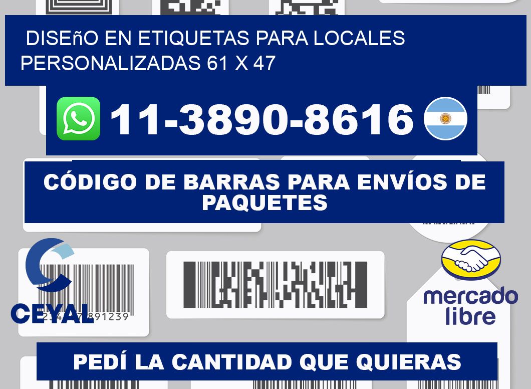 diseño en etiquetas para locales personalizadas 61 x 47