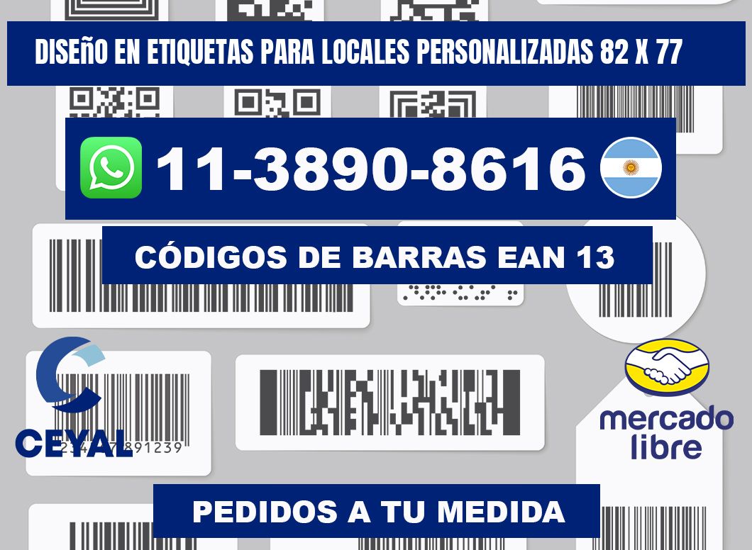 diseño en etiquetas para locales personalizadas 82 x 77