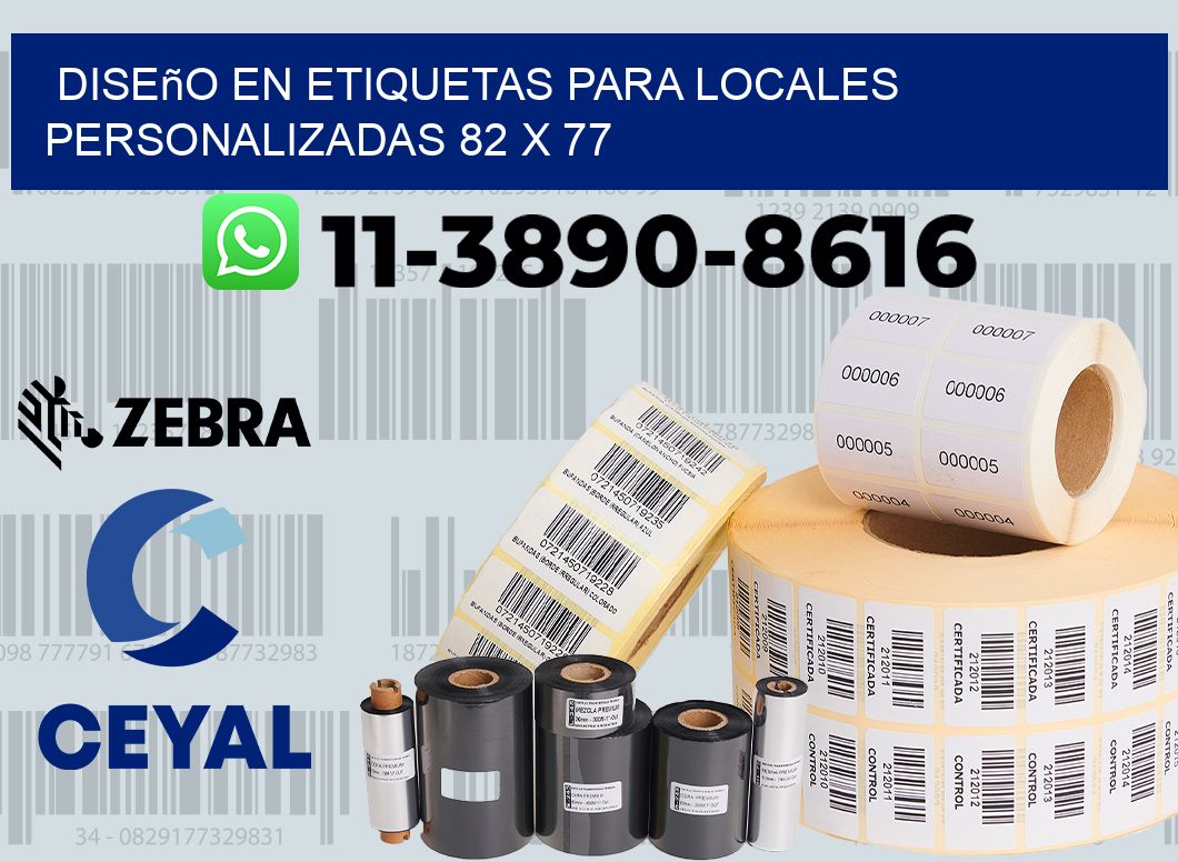diseño en etiquetas para locales personalizadas 82 x 77