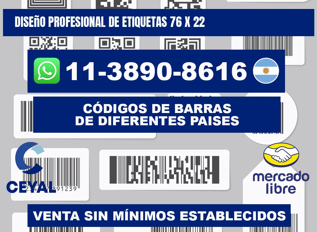 diseño profesional de etiquetas 76 x 22