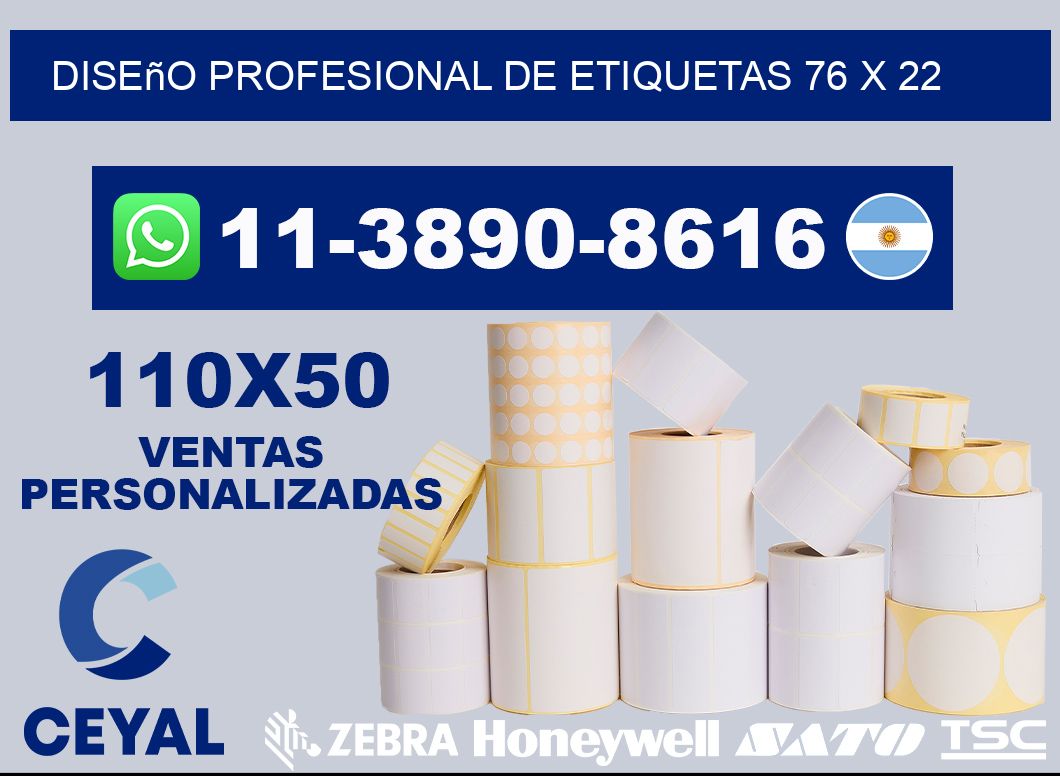 diseño profesional de etiquetas 76 x 22