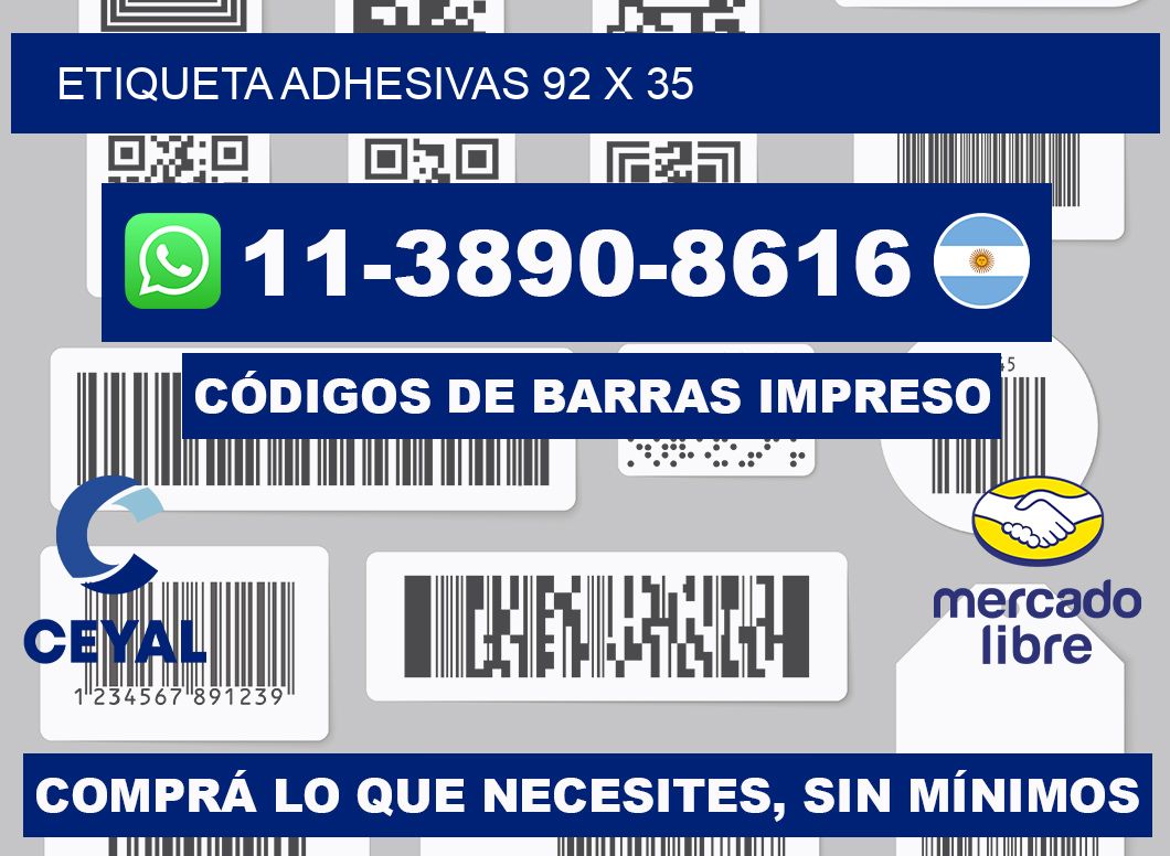 etiqueta adhesivas 92 x 35